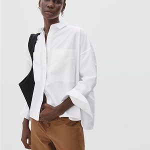 Everlane boxy white cotton oxford